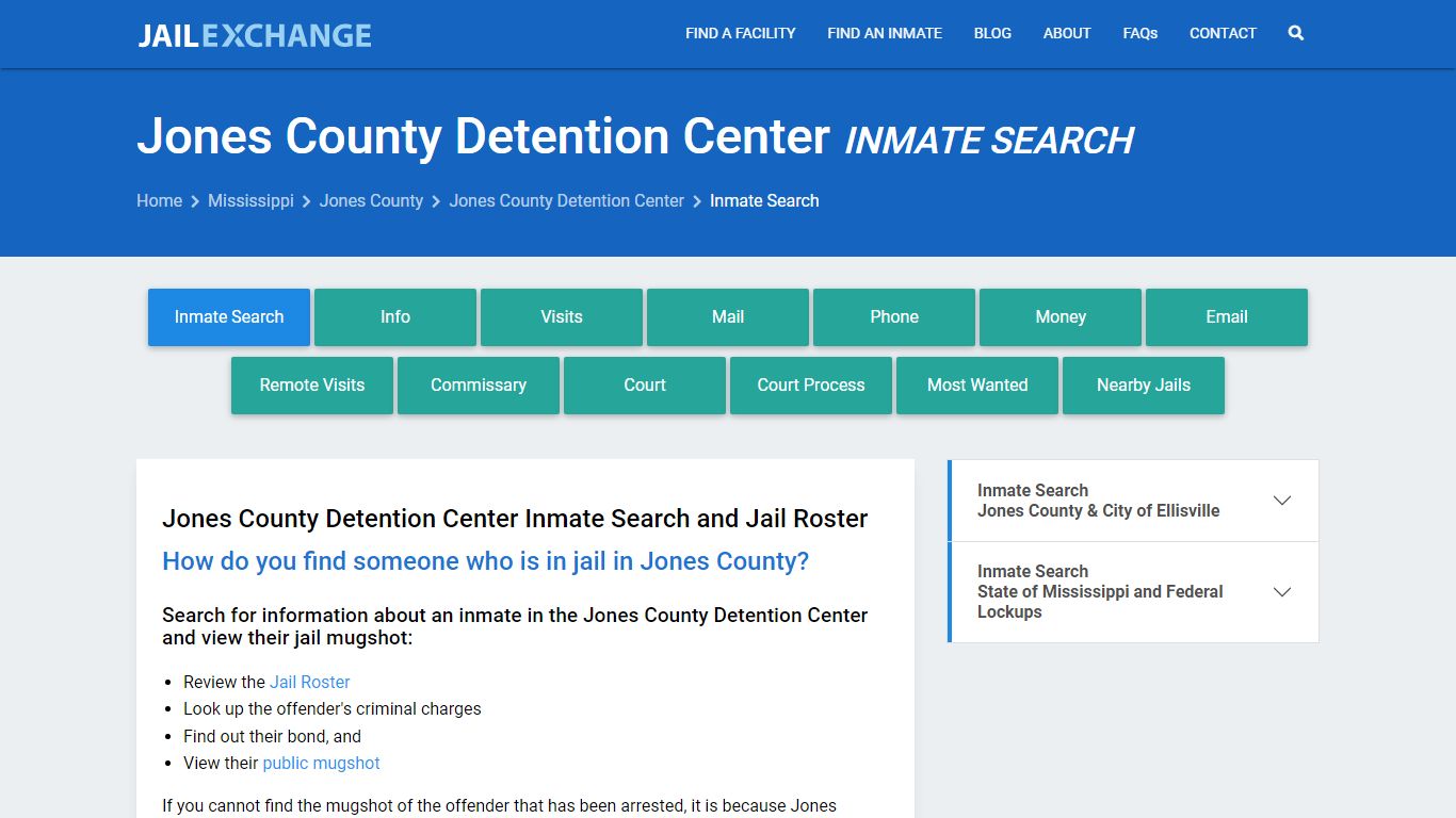 Jones County Detention Center Inmate Search - Jail Exchange