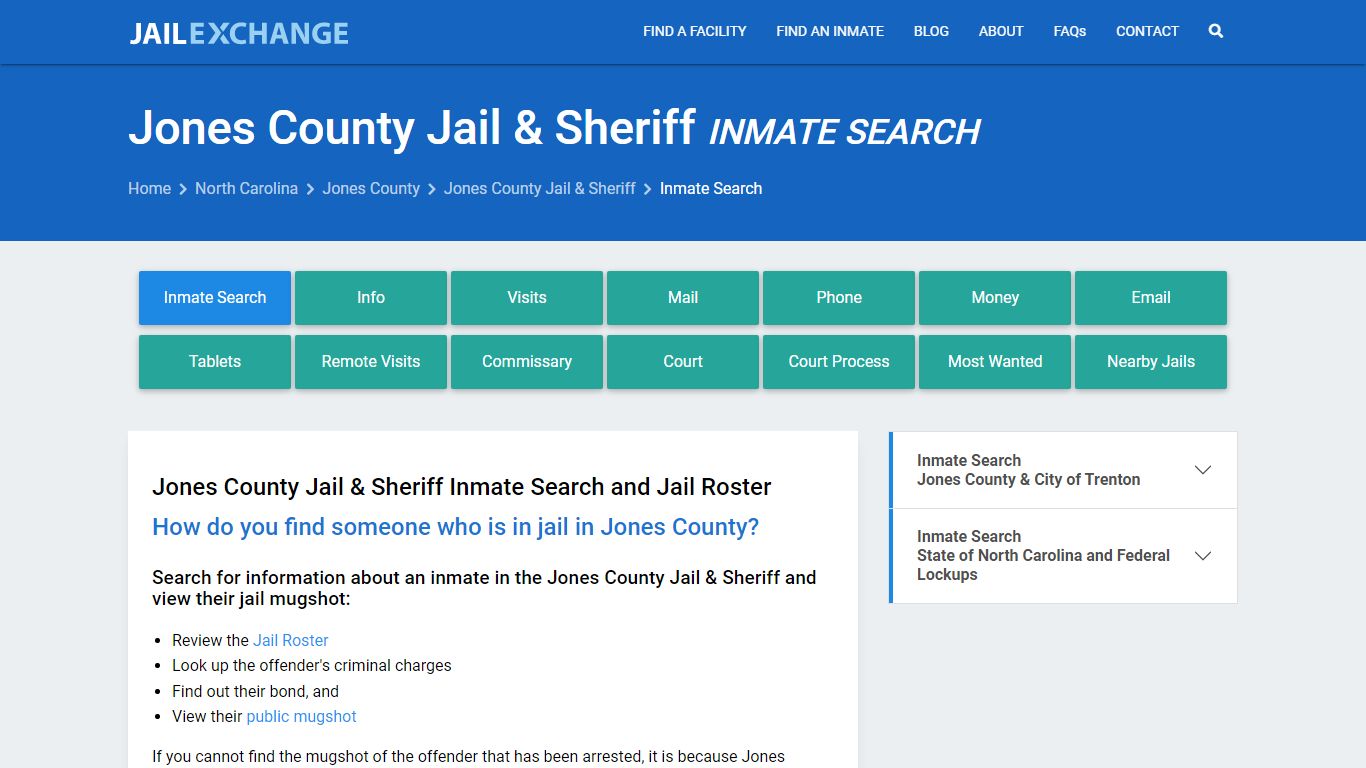 Jones County Jail & Sheriff Inmate Search - Jail Exchange